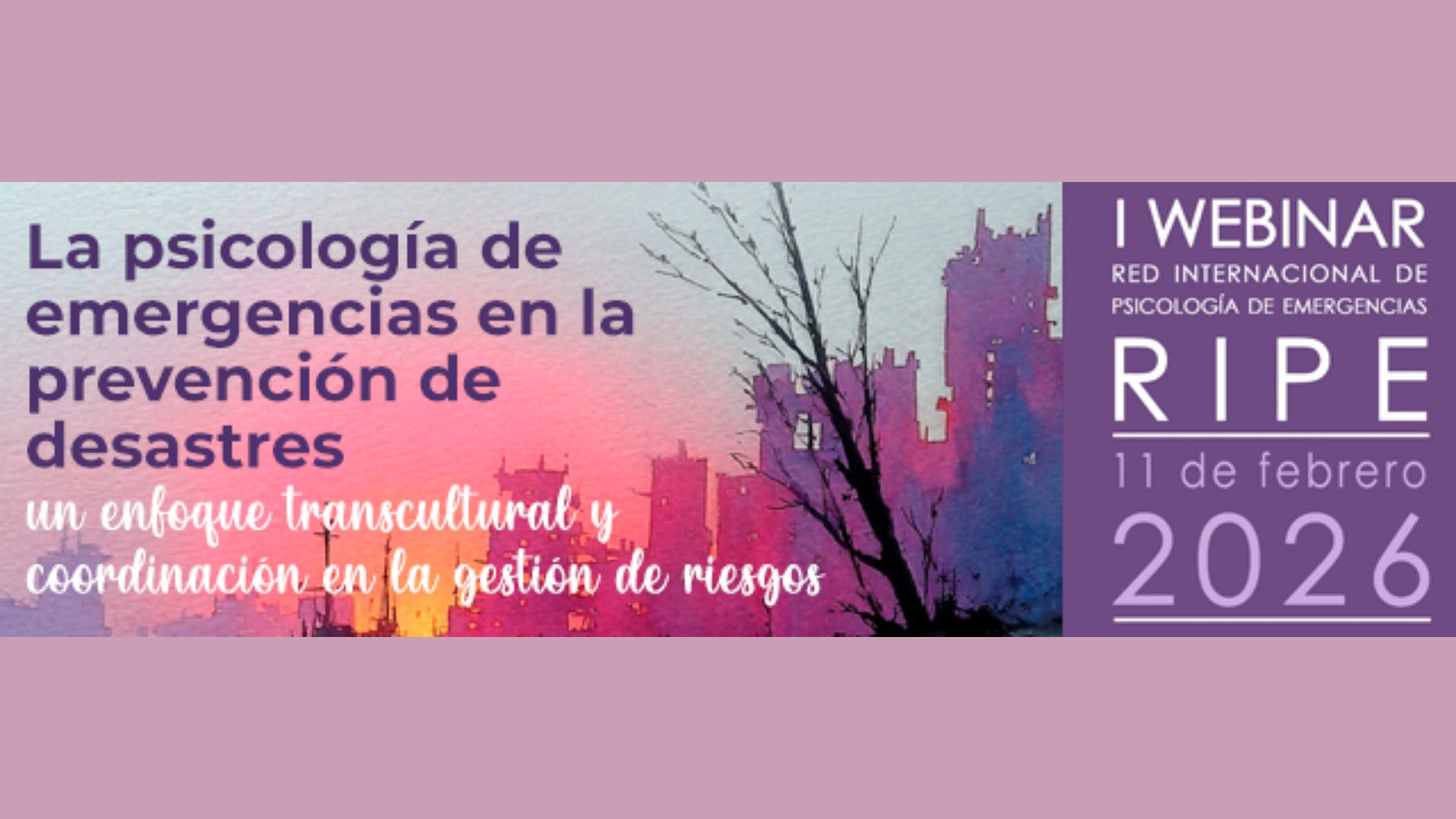 I Webinar Red Internacional de Psicología de Emergencias RIPE 11 de febrero de 2026 a las 19:30pm España