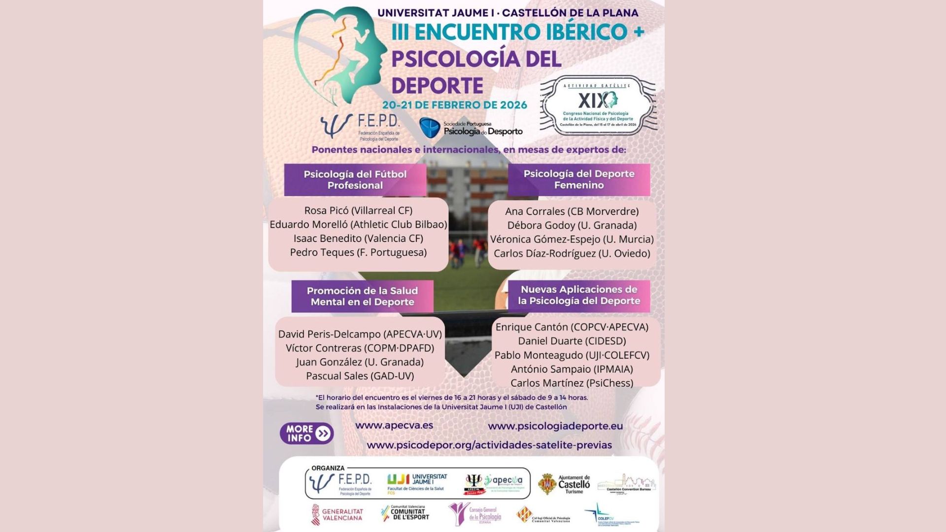 III Encuentro Ibérico de Psicología del Deporte en Castellón 20-21 de febrero 2026