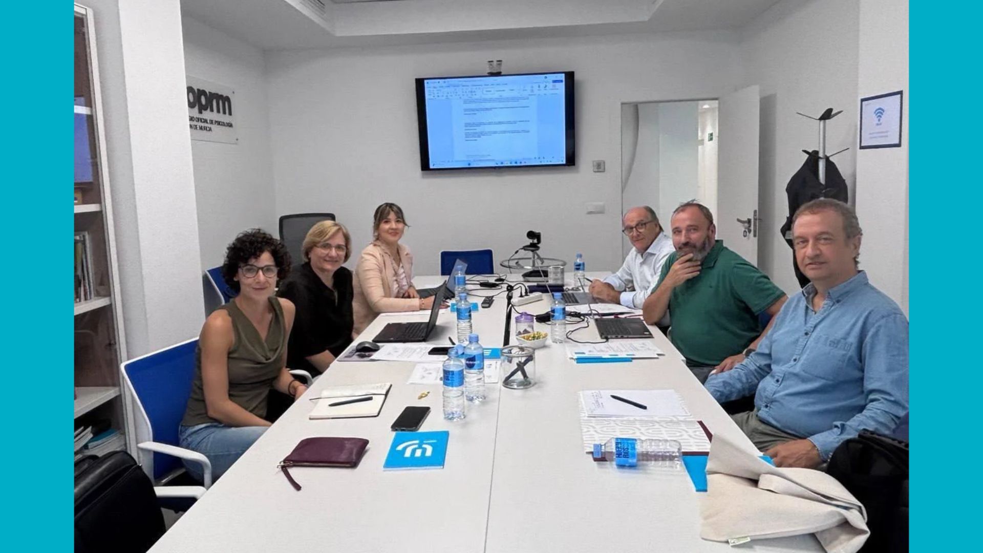 Reunión Junta Directiva de la División de la Intervención Social (PIsoc) en la sede del Colegio Oficial de Psicología de la Región de Murcia