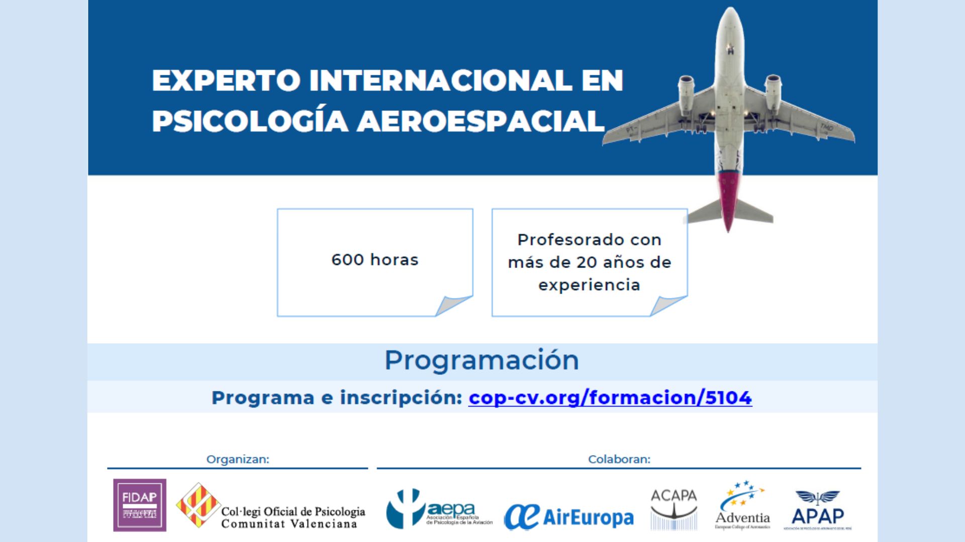 Formación Experto en Psicología Aeroespacial